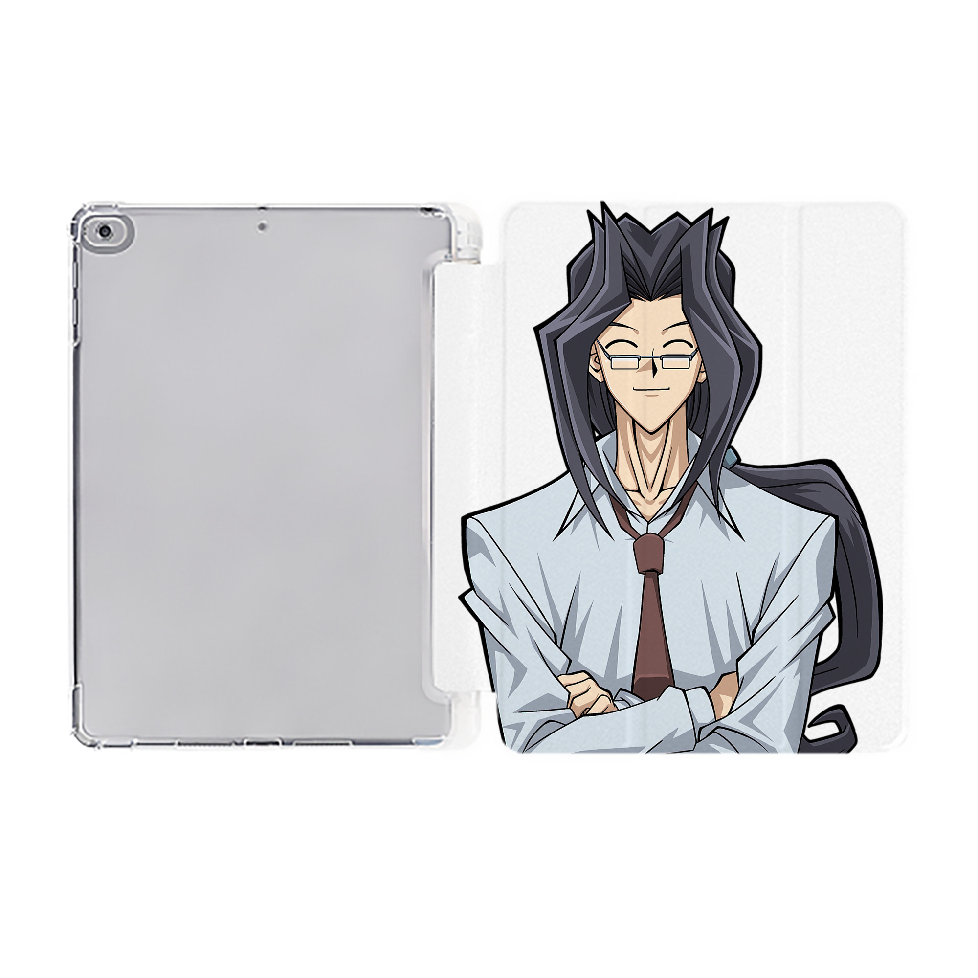 （画像用） 遊☆戯☆王 Yu-Gi-Oh! IPad ケース ペン収納付き 三つ折りスタンド PUレザー×シリコン 対応機種9.5/10.5/10.9インチ